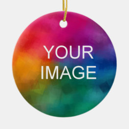 Upload Your Photo Image Logo Emblem Template Ceramic Ornament