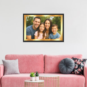Upload Your Photo Image on Gold Background Canvas Print