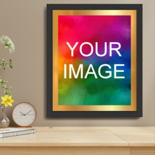 Upload Your Photo Image Picture Gold Background Framed Art