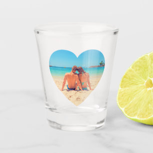 Upload Your Photo In Heart Shot Glass Gift