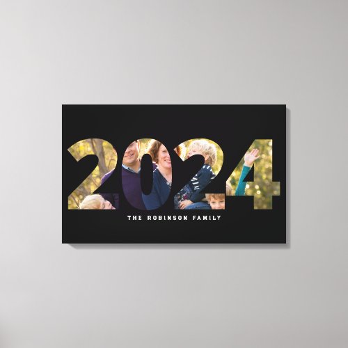Upload Your Photo in New Year Number 2024 Canvas Print