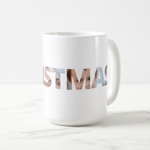 Upload Your Photo in Text Christmas Coffee Mug