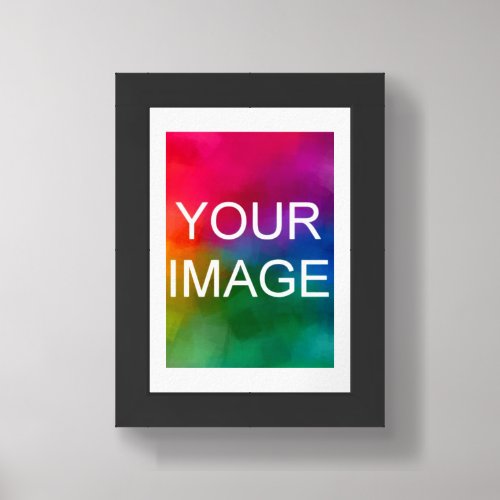 Upload Your Photo Inset White Mat Black Wood Framed Art