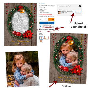 Upload your photo into this Christmas Frame cutout