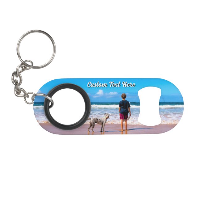 Upload Your Photo Keychain Bottle Opener Add Text (Front (Horizontal))