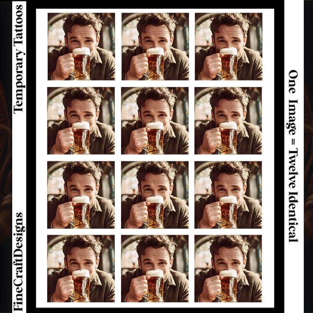 Upload Your Photo, Logo, Art - 12 Custom Identical Temporary Tattoos (Creator Uploaded)