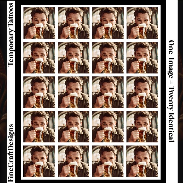 Upload Your Photo, Logo, Art - 20 Custom Identical Temporary Tattoos (Creator Uploaded)