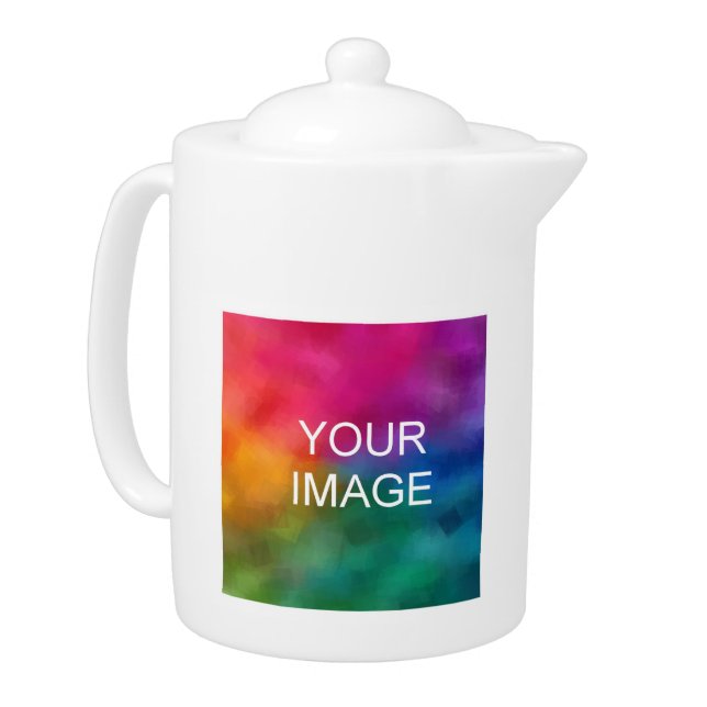 Upload Your Photo Logo Text Modern Simple Template Teapot (Left)