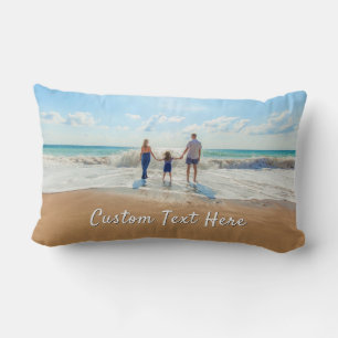 Upload Your Photo LThrow Pillow Gift Custom Text