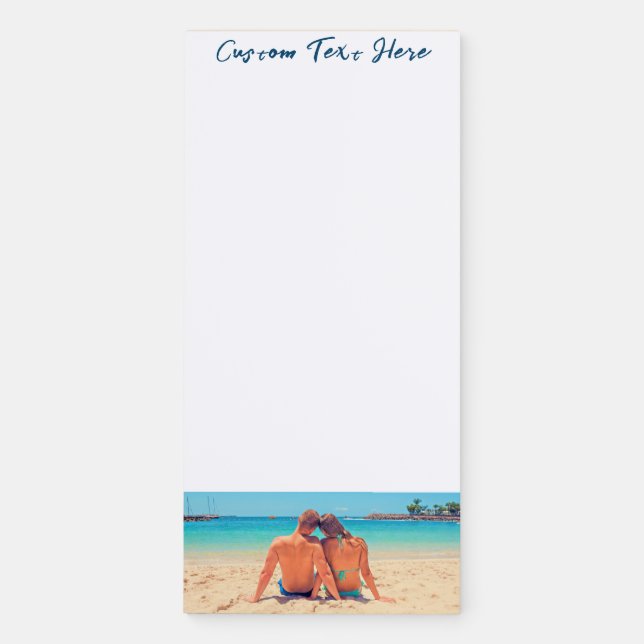 Upload Your Photo Magnetic Notepad Gift Add Text (Front)