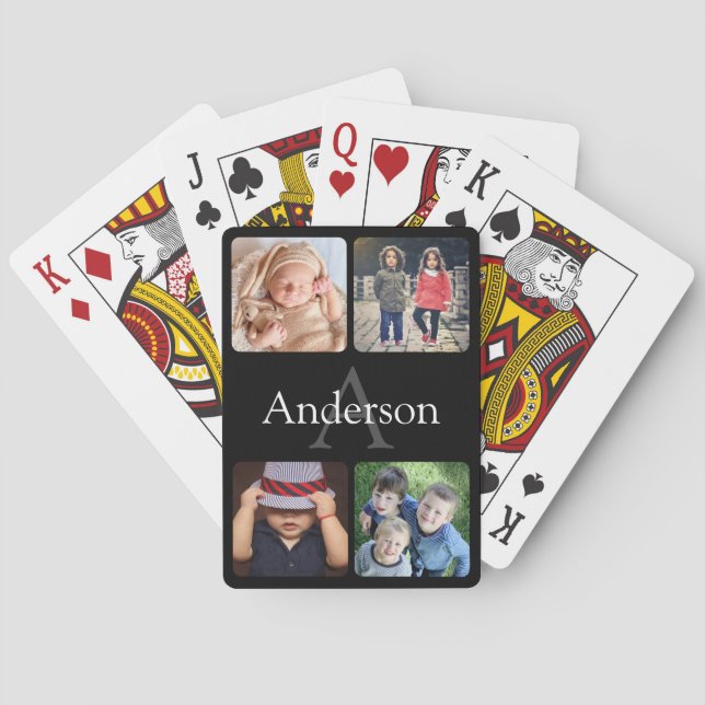 Upload your photo name and monogram poker cards (Back)