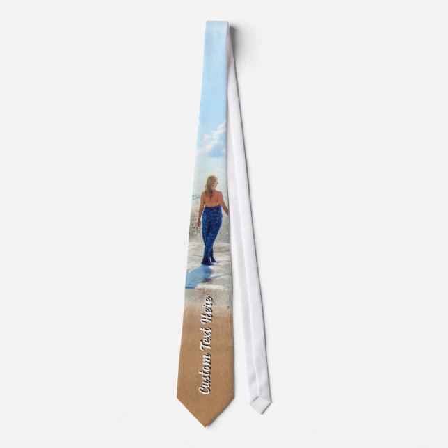 Upload Your Photo Neck Tie Gift Personalized Text (Front)