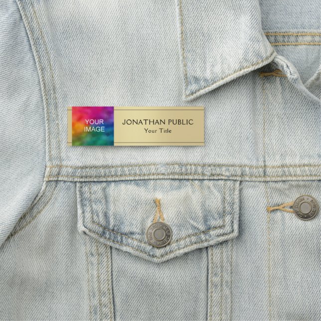 Upload Your Photo Or Business Logo Here Template Name Tag (In Situ)