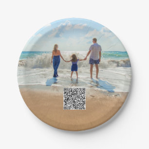 Upload Your Photo Paper Plates Add QR Code Scan