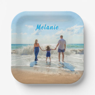 Upload Your Photo Paper Plates Personalized Name