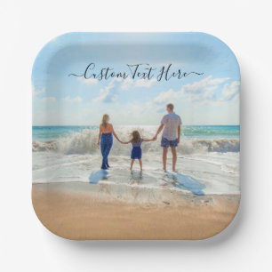 Upload Your Photo Paper Plates Personalized Text