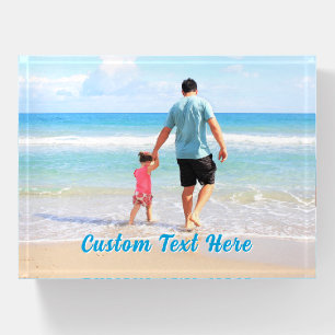Upload Your Photo Paperweight Gift Add Custom Text