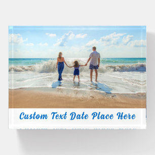 Upload Your Photo Paperweight Gift Add Custom Text