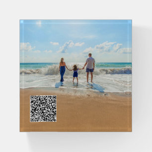 Upload Your Photo Paperweight Gift Add QR Code