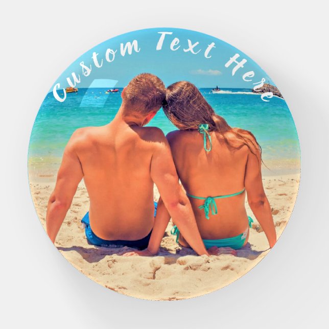 Upload Your Photo Paperweight Gift Custom Text (Front)