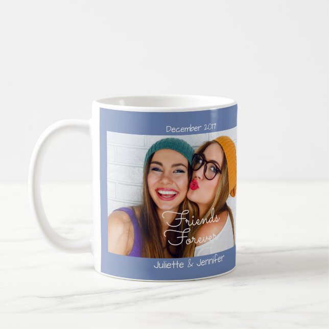 Upload your photo | personalize with names, dates coffee mug (Left)