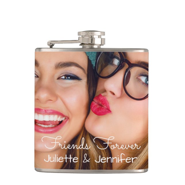 Upload your photo | personalize with names, dates flask (Front)