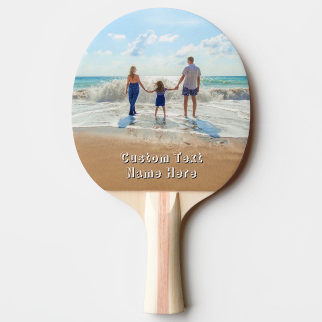 Upload Your Photo Ping Pong Paddle Add Custom Text (Back)
