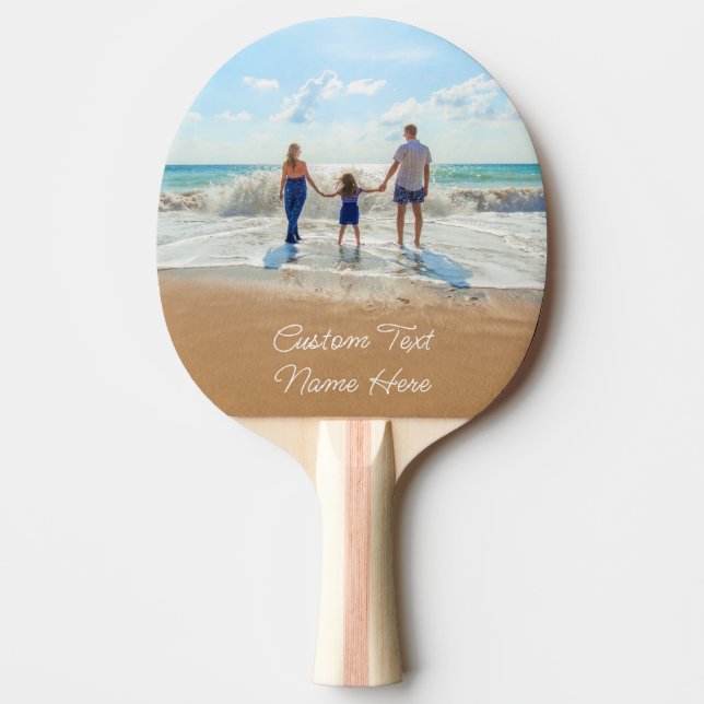 Upload Your Photo Ping Pong Paddle Custom Text (Front)