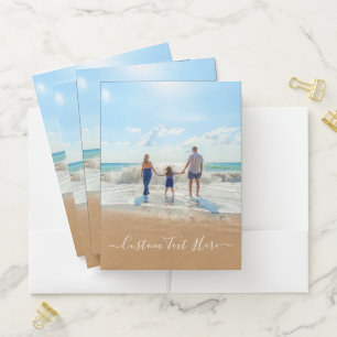 Upload Your Photo Pocket Folders Add Custom Text