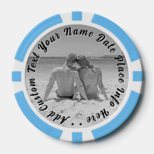 Upload Your Photo Poker Chips Gift Add Custom Text