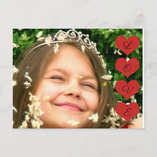 Upload your photo  Red hearts LOVE Postcard