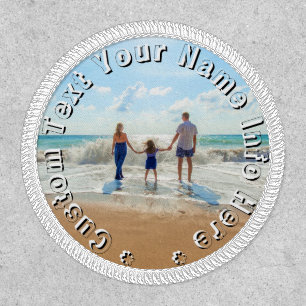 Upload Your Photo Round Patch Gift Add Custom Text