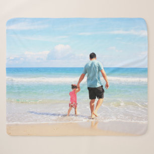 Upload Your Photo Sherpa Blanket Personalized Gift