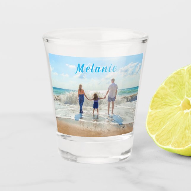 Upload Your Photo Shot Glass Gift Add Custom Name (Front)