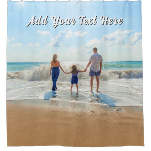 Upload Your Photo Shower Curtain Personalized Text