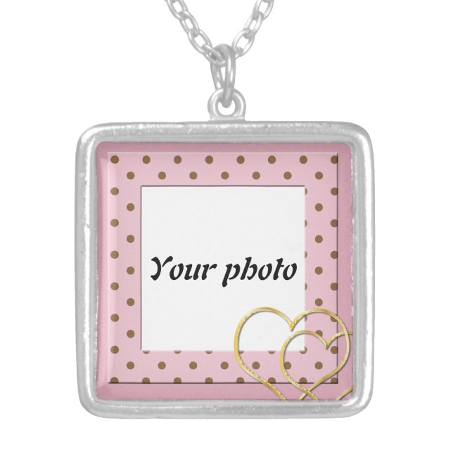 Upload your photo silver plated necklace (Front)