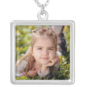 Upload your photo silver plated necklace