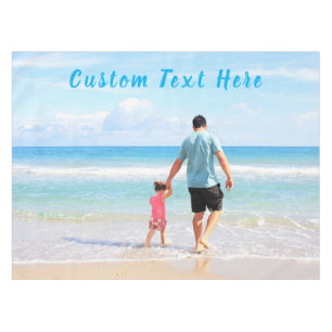Upload Your Photo Tablecloth Personalized Text