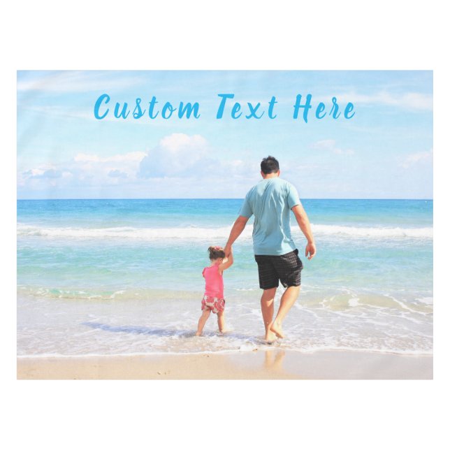 Upload Your Photo Tablecloth Personalized Text (Front (Horizontal))