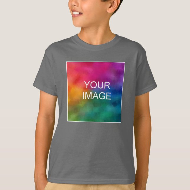 Upload Your Photo Template Youth Kids Boys Online T-Shirt (Front)
