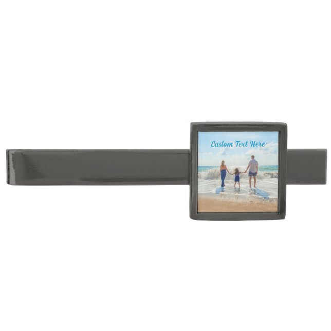 Upload Your Photo Tie Bar Gift Personalized Text (Front)