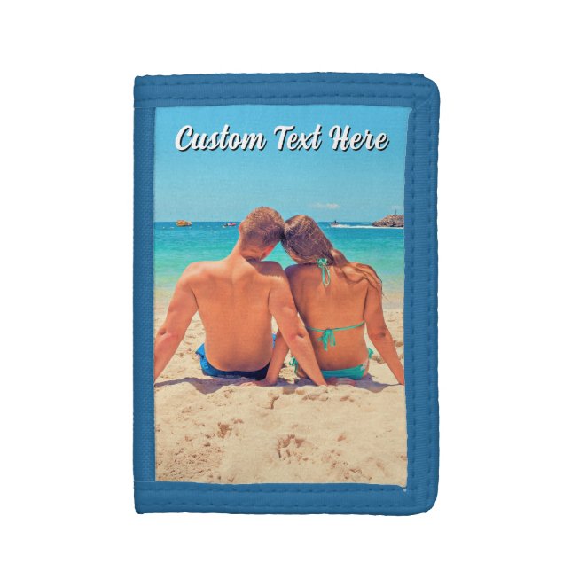 Upload Your Photo Wallet Gift Personalized Text (Front Vertical)