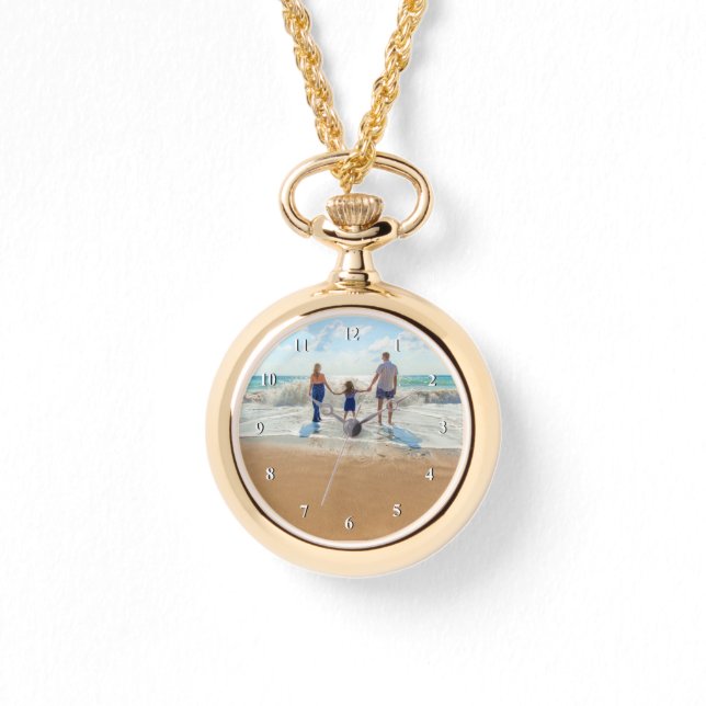 Upload Your Photo Watch Necklace Gift Personalized (Front)