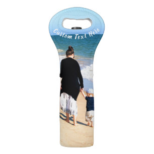 Upload Your Photo Wine Bag Gift Add Custom Text