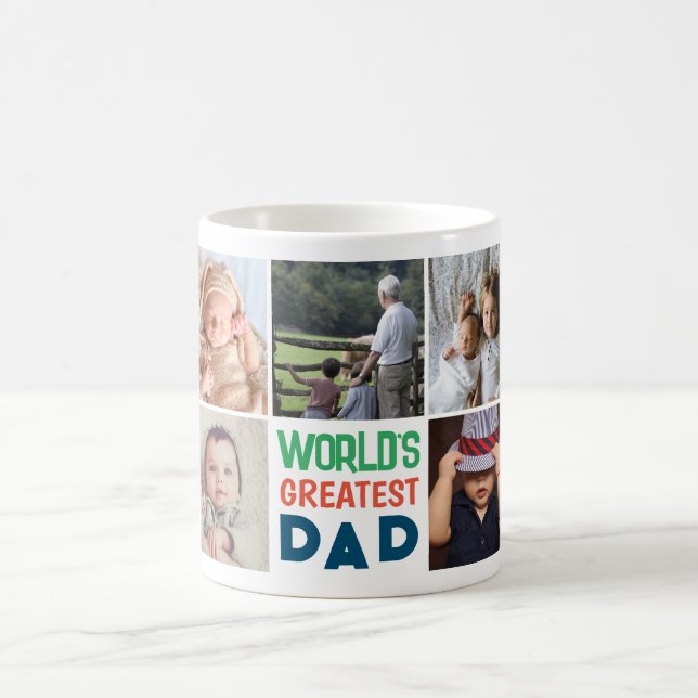 Upload your photo world's greatest dad coffee mug (Center)