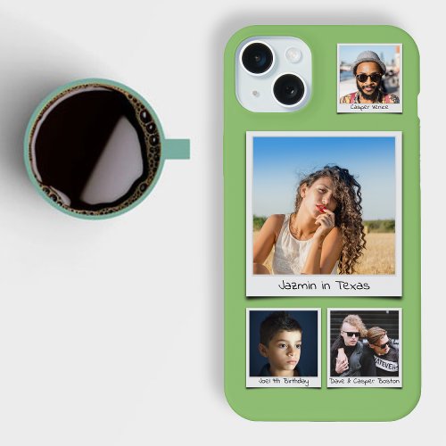 Upload Your Photos Bold Pistachio Green iPhone 15 Plus Case