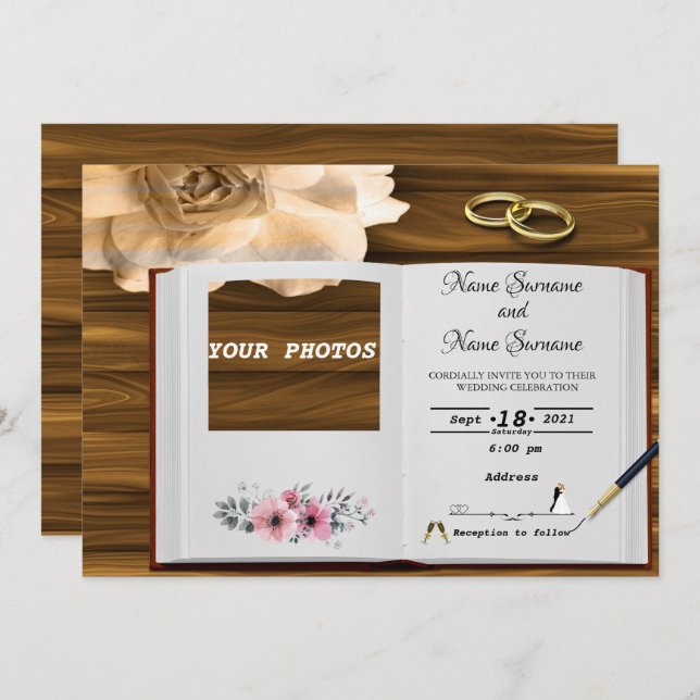 Upload your photos invitation (Front/Back)