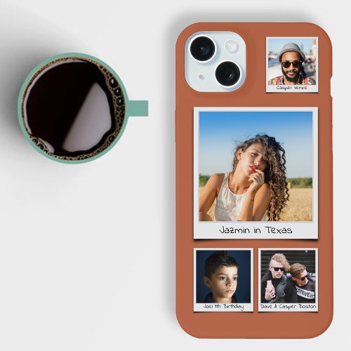 Upload Your Photos Topaz Deep Orange Slim iPhone 15 Plus Case