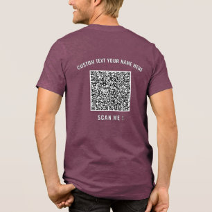 Upload Your QR Code Add Custom Text Personalized Tri-Blend Shirt