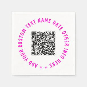 Upload Your QR Code Add Text Info Napkins Example